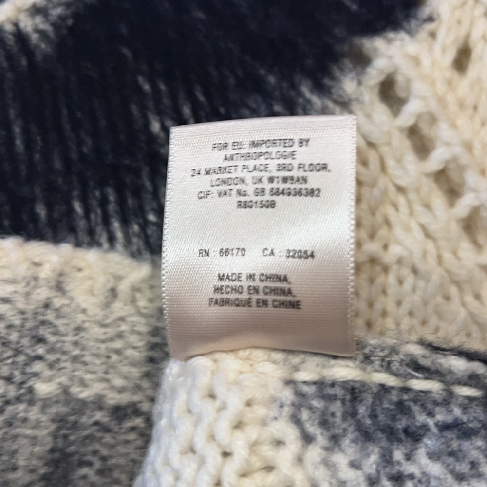 Anthropologie Field Flower Navy and Cream Sweater Size Small - Picture 8 of 8